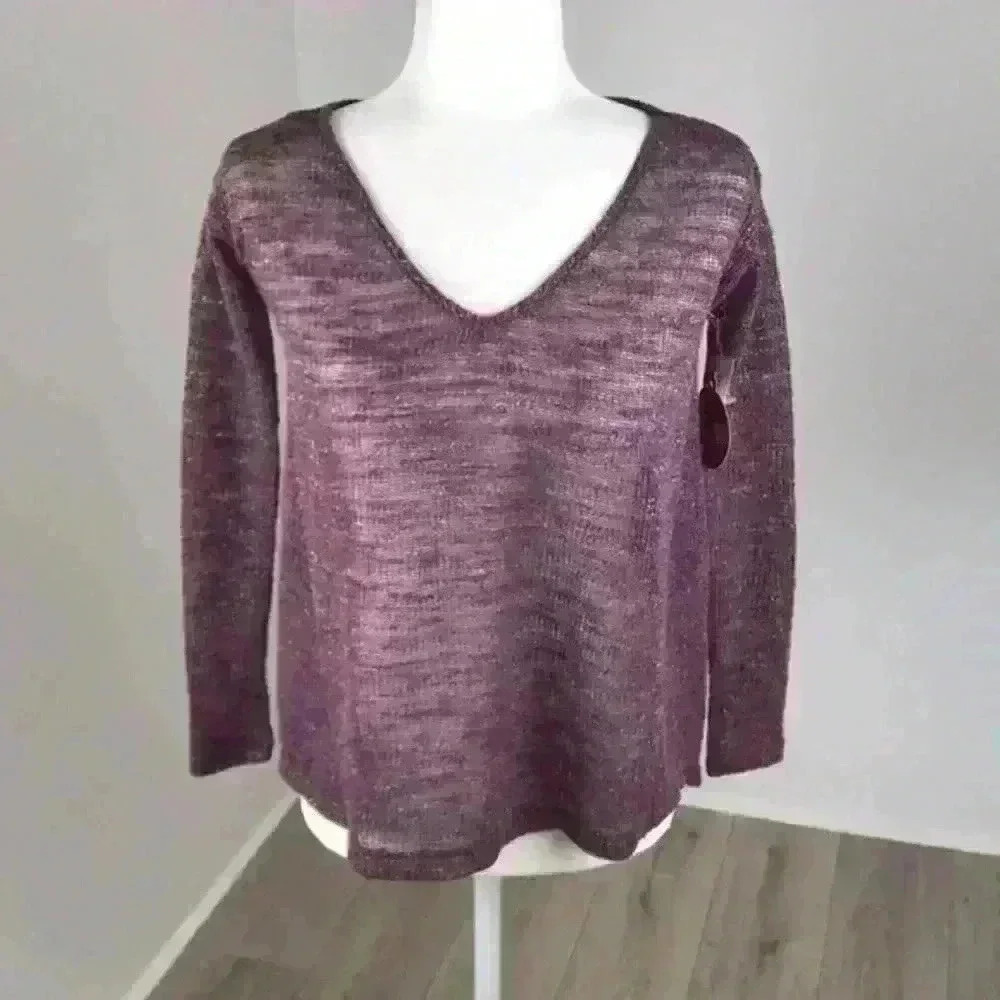 Aeropostale Purple V-Neck Sweater Size XS